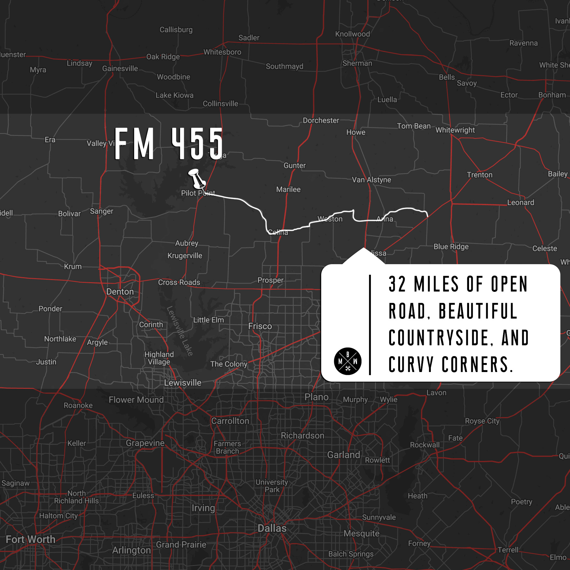fm 455 motorcycle road in dfw
